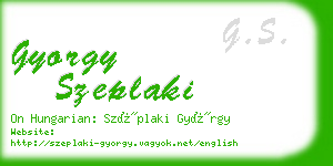 gyorgy szeplaki business card